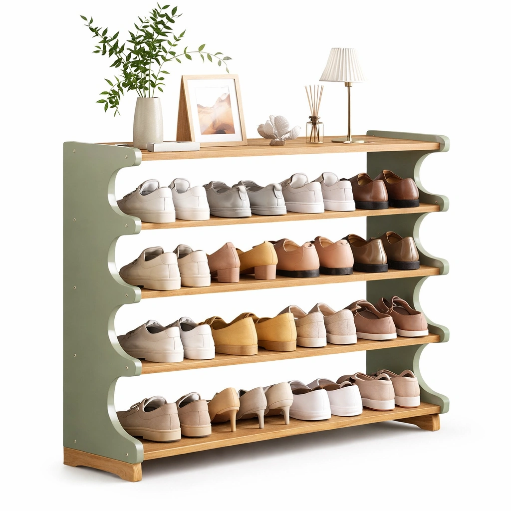 Offenes Schuhregal mit mehreren Ablagen-Domvyn